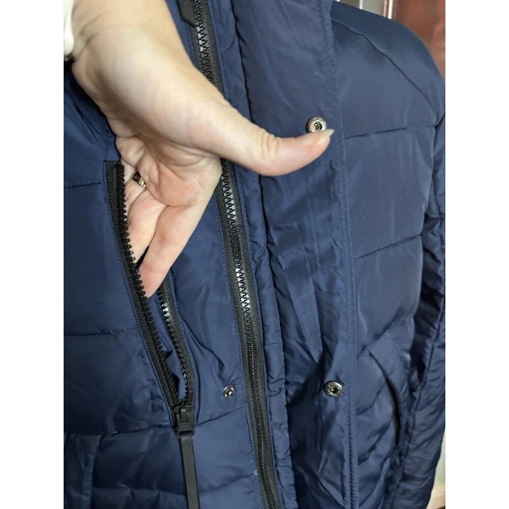 LUXURY Designer Robert Graham Blue Quilted Parka Puffer Jacket Sz Small  $498
